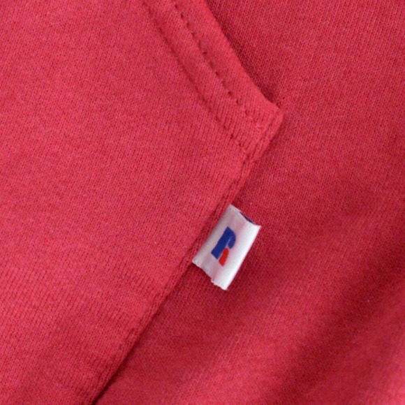Vintage 90's Russell Athletic Zip Up Hooded Red Sweater  XXL Made In U.S.A. - Picture 6 of 12